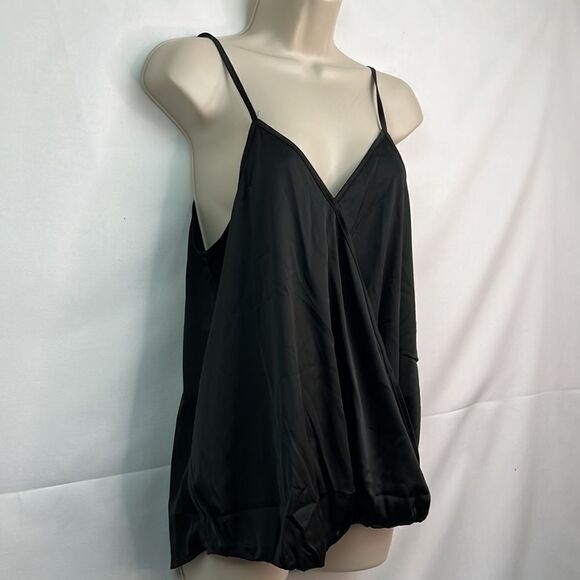 Chigant black satin wrap camisole size small NWT - Picture 2 of 9